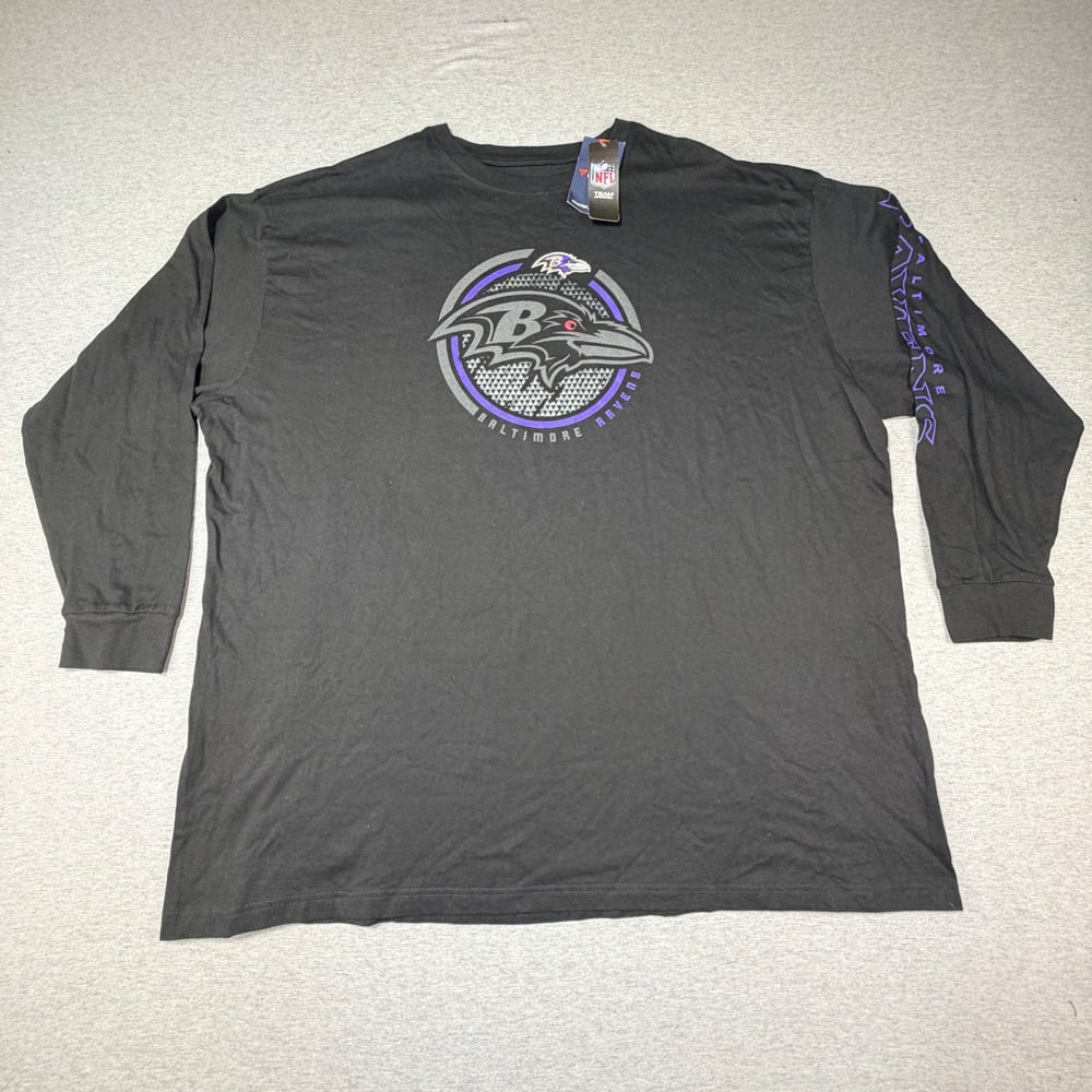 Fanatics Baltimore Ravens NFL Long Sleeve T-Shirt Mens 5XL Black Cotton NWT